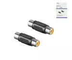DINIC Adapter, Doppel Cinch Buchse, 2 Stück zum Verbinden von Cinchkabeln, DINIC Box mit Euroloch